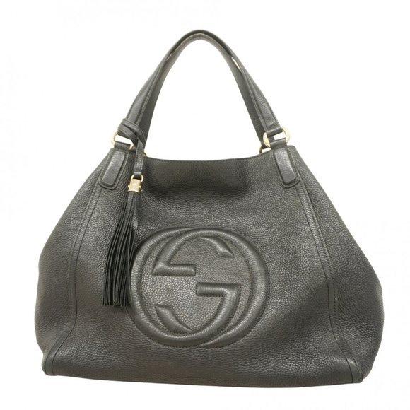 GUCCI Black Leather Tote Bag - Picture 1 of 13